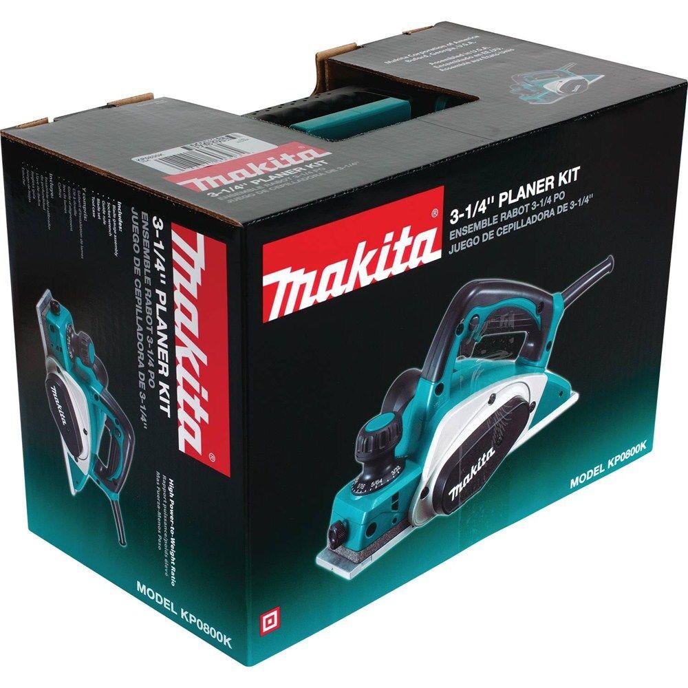 Makita 6 5 Amp 3 1 4 In Corded Planer Kit With Blade Set Hard Case Kp0800k The Home Depot