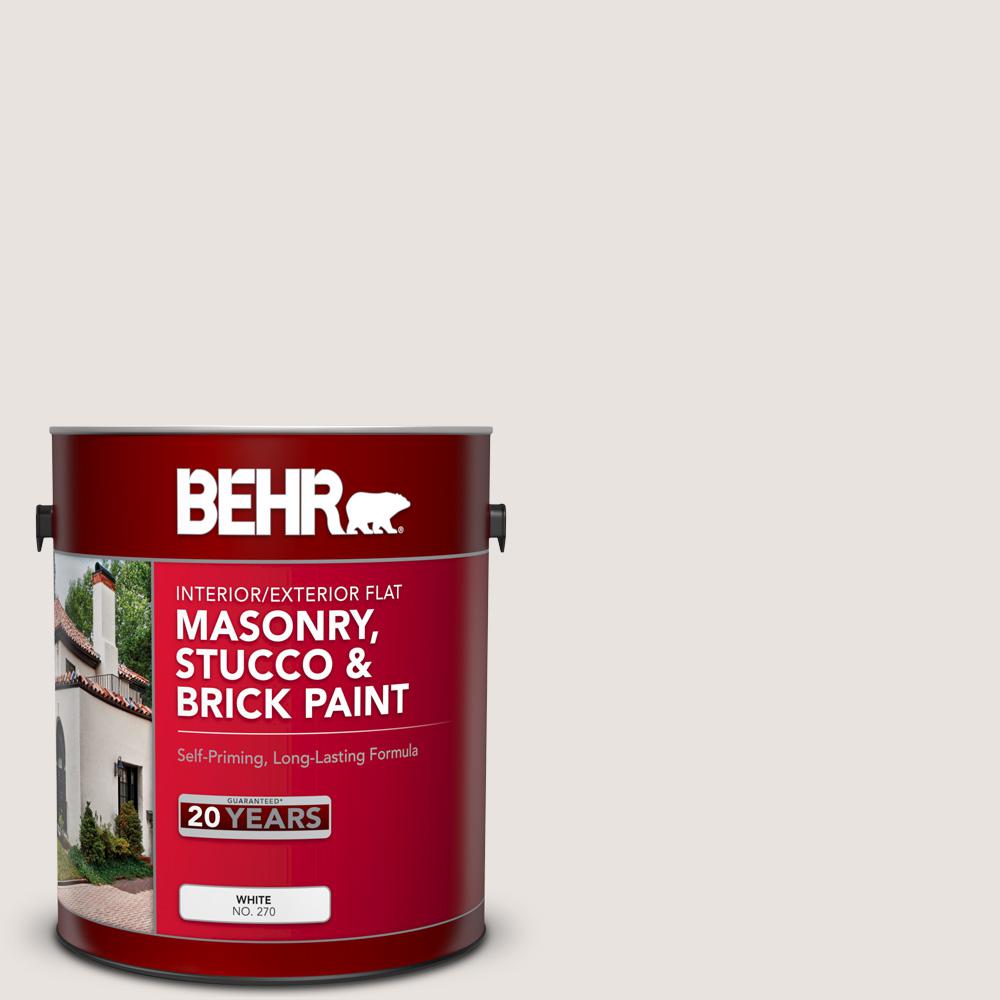 BEHR 1 gal. BWC13 Smoky White Flat Interior/Exterior Masonry, Stucco