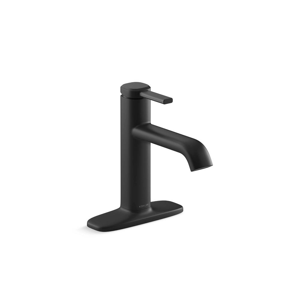 KOHLER Cursiva Single Hole SingleHandle Bathroom Faucet in Matte Black