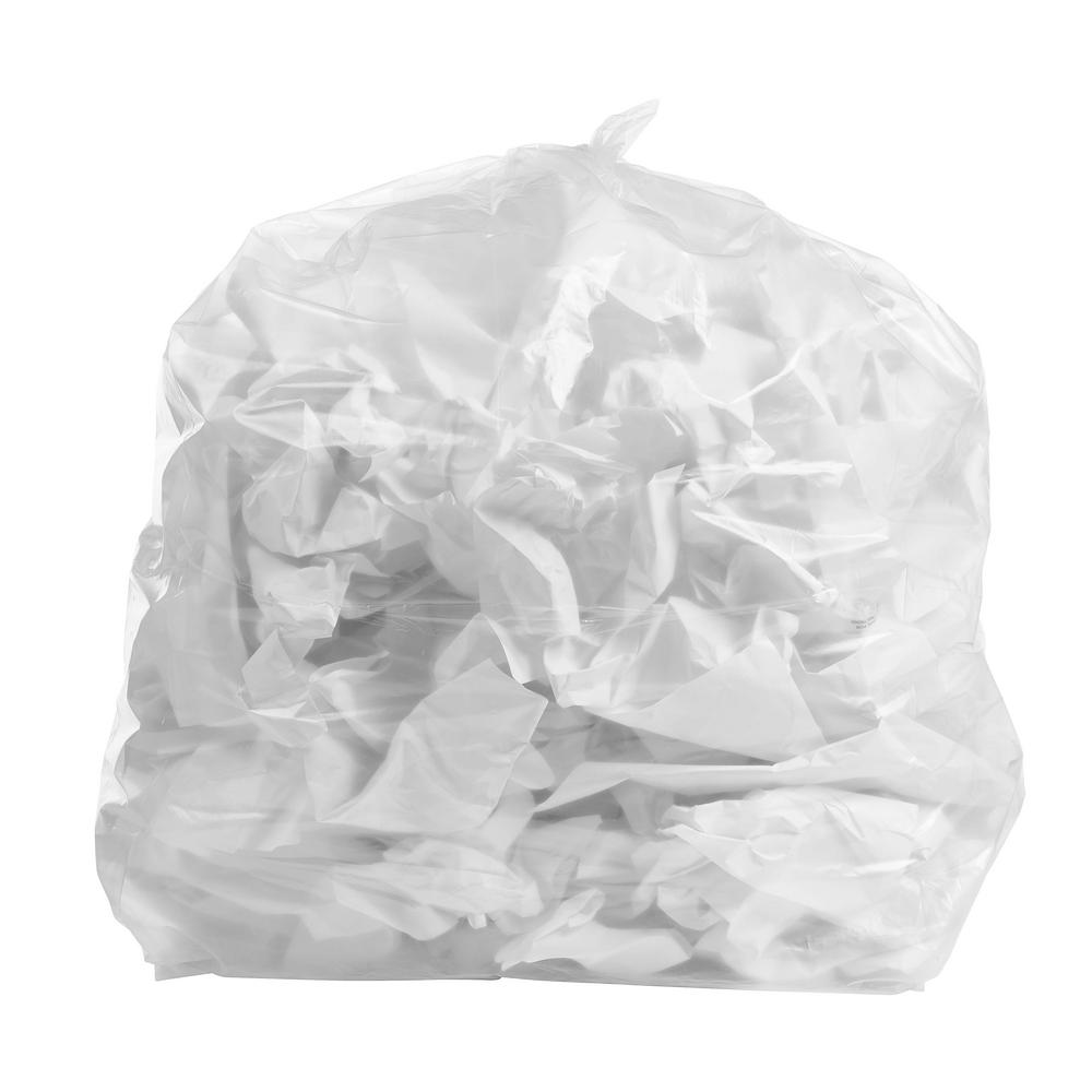 PlasticMill 33 in. W x 39 in. H 33 Gal. 1.3 mil Clear Trash Bags (50Case)PM333913C50 The