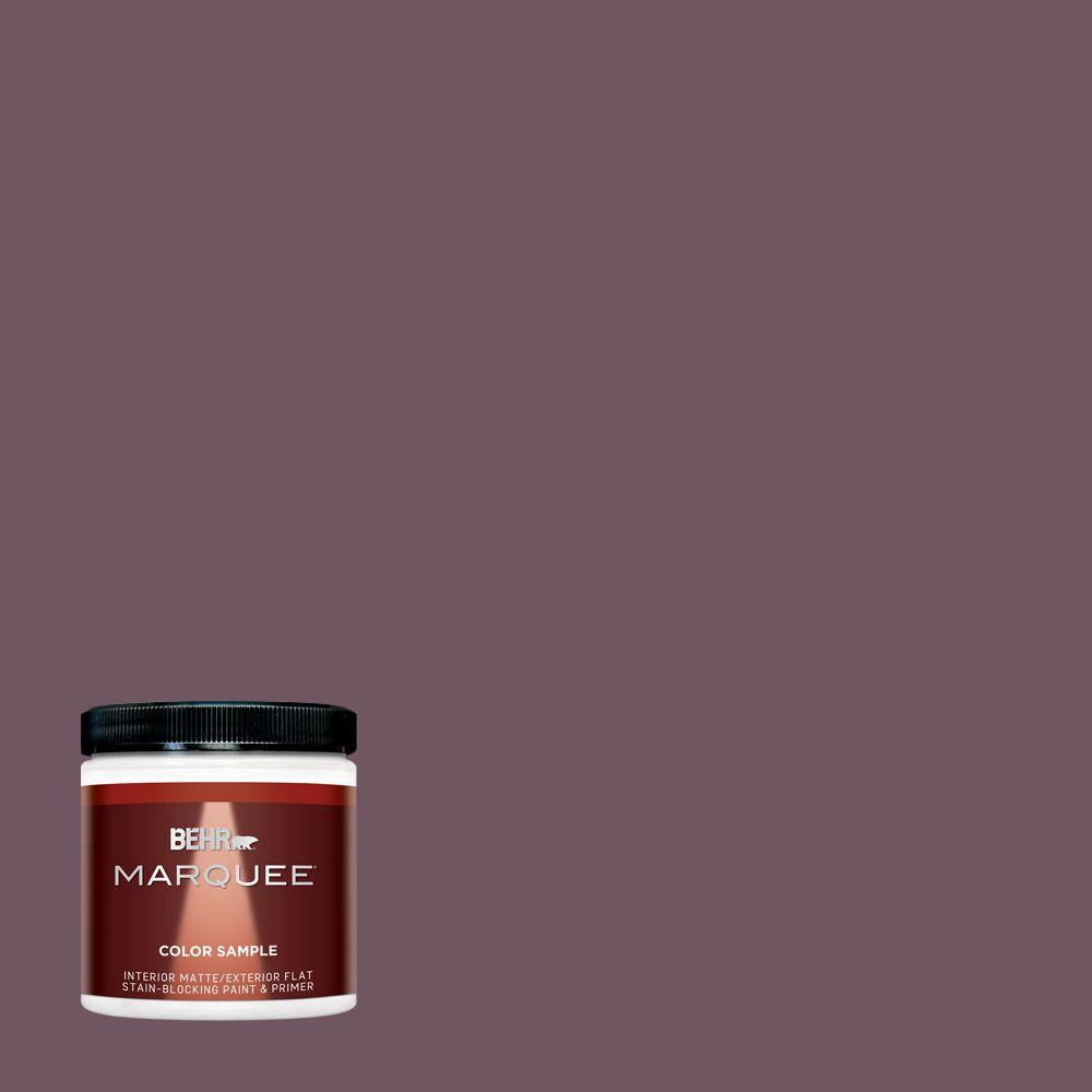 Behr Marquee 8 Oz S110 7 Exotic Eggplant One Coat Hide Matte S110 7 Exotic Eggplant One Coat Hide Matte Interior Exterior Paint And Primer In Sample
