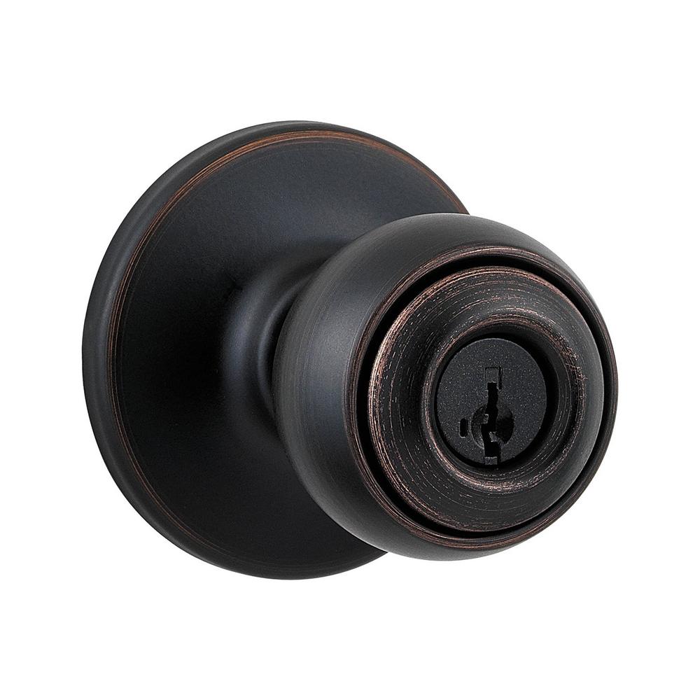 Kwikset Polo Bronze Keyed Entry Door Knob Featuring SmartKey