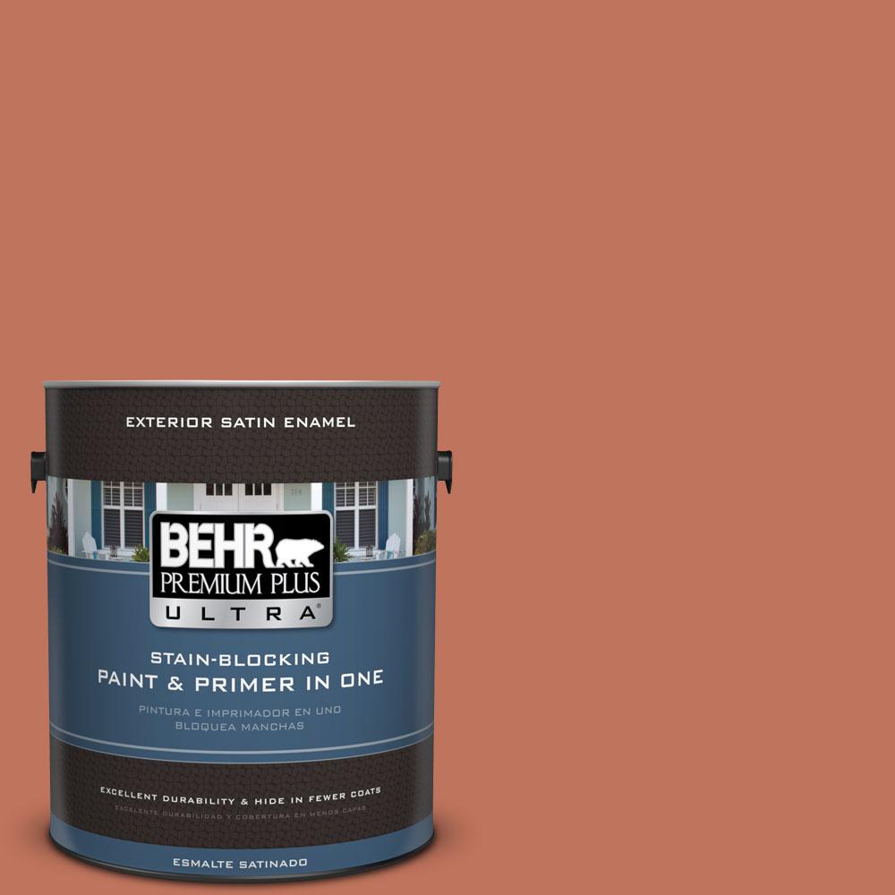 BEHR Premium Plus Ultra 1gal. PMD11 Warm Terra Cotta Satin Enamel