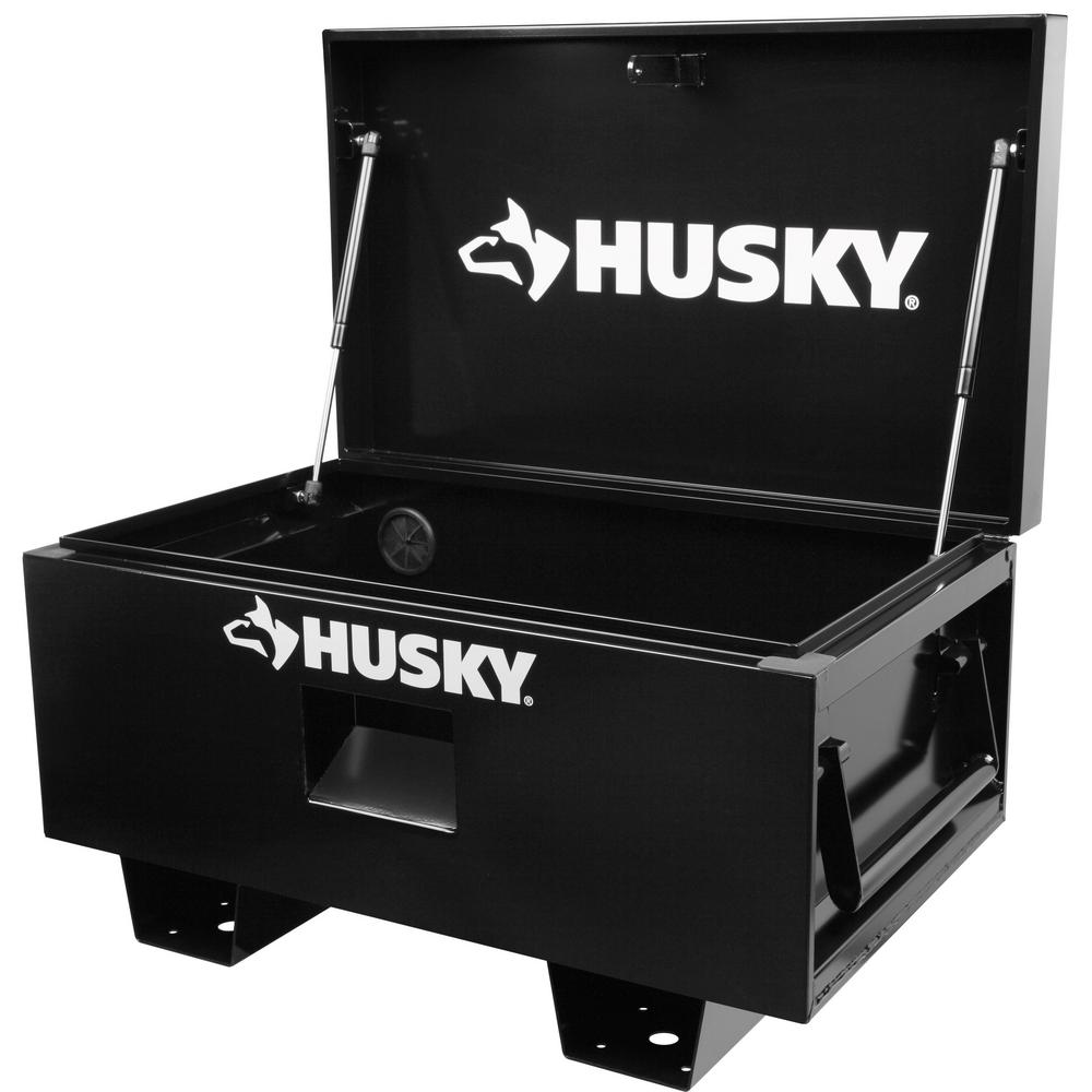 Husky 32 in. W x 19.3 in. D Steel Job Site Tool Box in Black-H32JSB