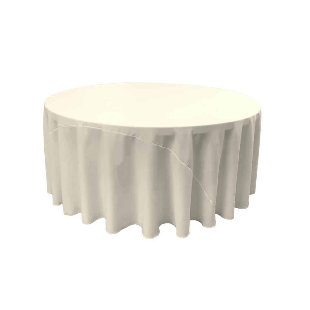 120 In Round Ivory Polyester Poplin Tablecloth