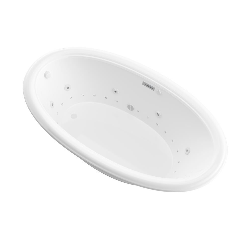 Universal Tubs Topaz Diamond Series 70 in. Oval Dropin Whirlpool and