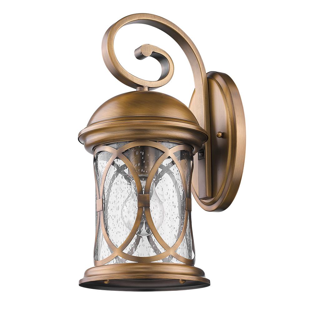 Brass Gold Outdoor Wall Mounted Lighting Lincoln 1 Light Antique Brass Outdoor Wall Mount Lantern