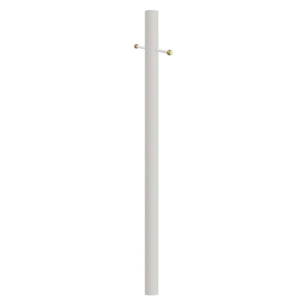 SOLUS 8 ft. White Outdoor Lamp Post Traditional In Ground Light Pole