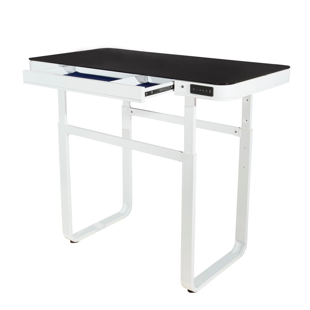 Powell Company Oxford White Adjustable Desk Hd1063a19 The Home Depot