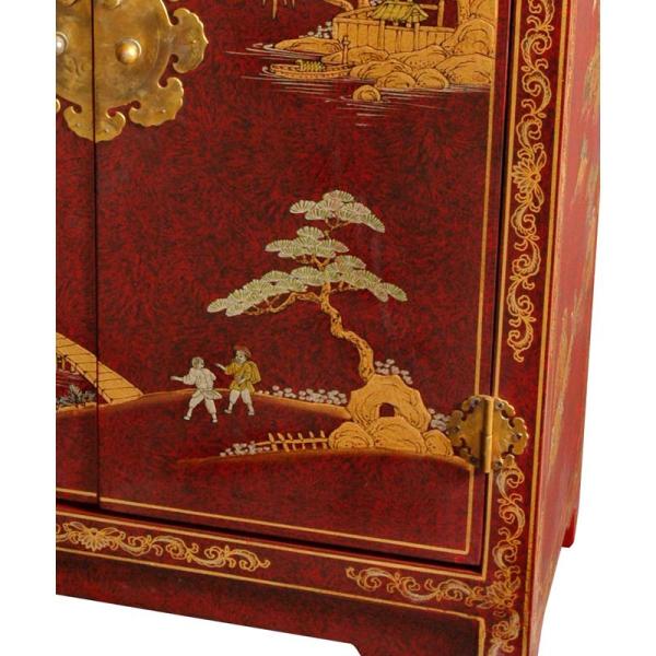 Oriental Furniture Oriental Furniture Red Lacquer Landscape