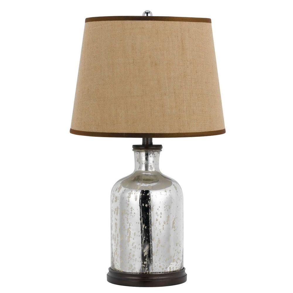 Round Rustic Energy Star Table Lamps The Home Depot Mirror Glass Table Lamp