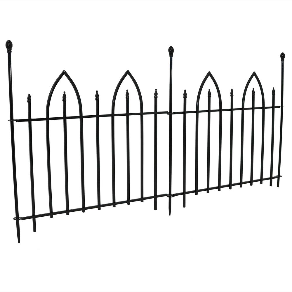 Sunnydaze Decor 38 in. Iron Gothic Arch Garden Border Fence (2Piece)HMI138 The Home Depot