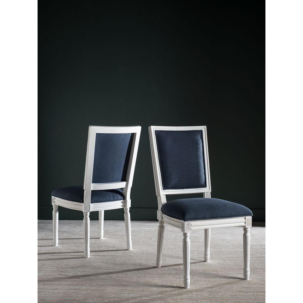 Safavieh Buchanan Navy And Cream Linen Dining Chair Set Of 2 Safavieh Buchanan Navy And Cream Linen Dining Chair Set Of 2 Fox6229c Set2 The Home Depot