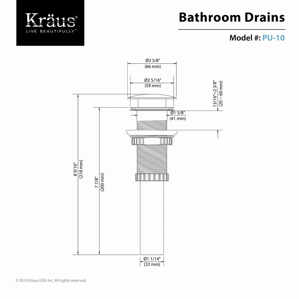 Kraus Pop Up Drain In Chrome Pu 10ch The Home Depot