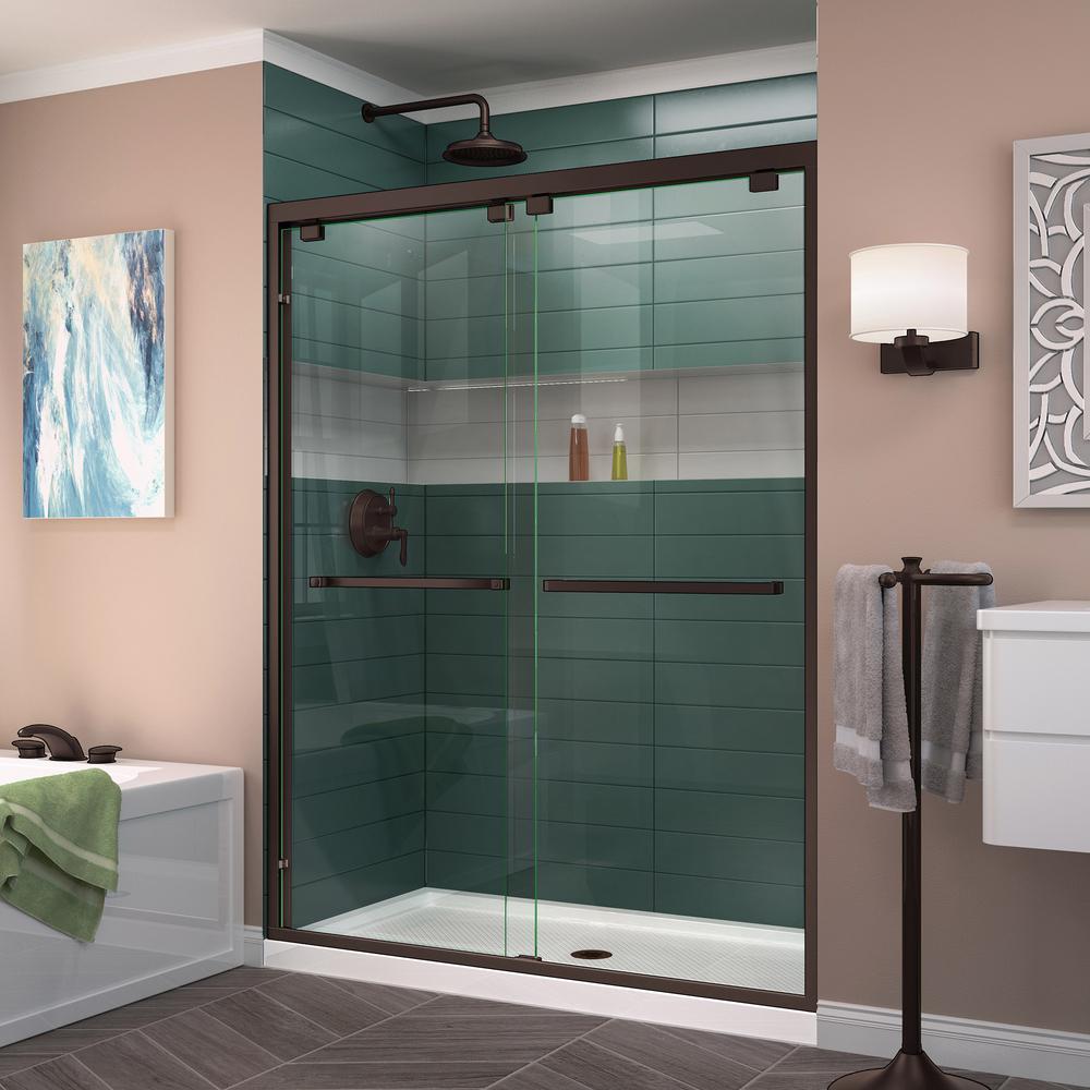 Bronze Shower Doors Showers The Home Depot   Dreamline Alcove Shower Doors Shdr 1654760 06 64 400 Compressed 