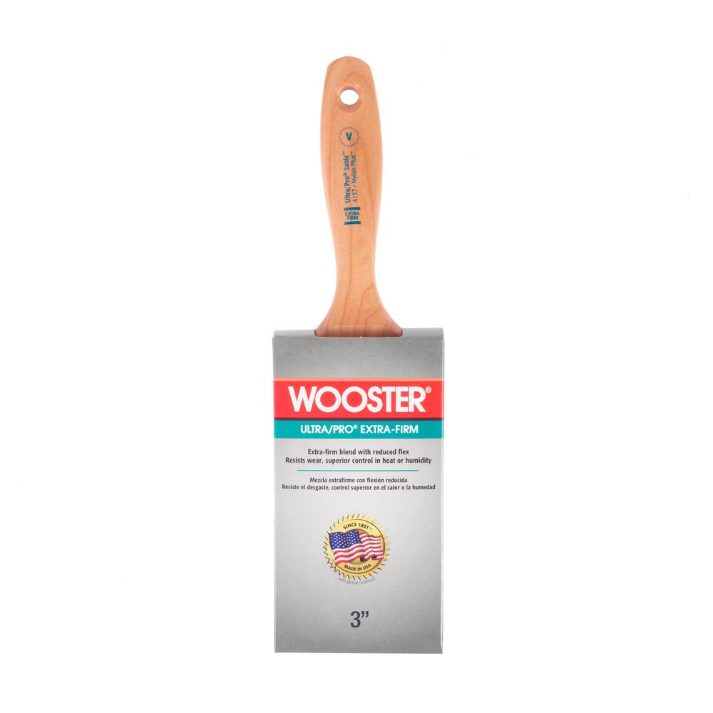 Wooster 3 in. Nylon Ultra/Pro ExtraFirm A Flat Brush0041570030 The