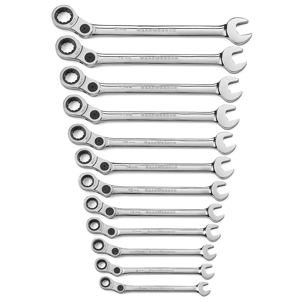 GearWrench Indexing Combination Ratcheting Wrench Set 12-Piece