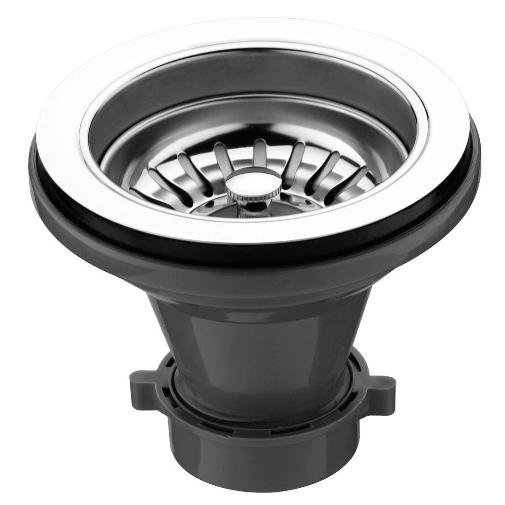 Adjule Fit Sink Strainers Parts Repair The Home Depot Kitchen Sink Strainer In Chrome