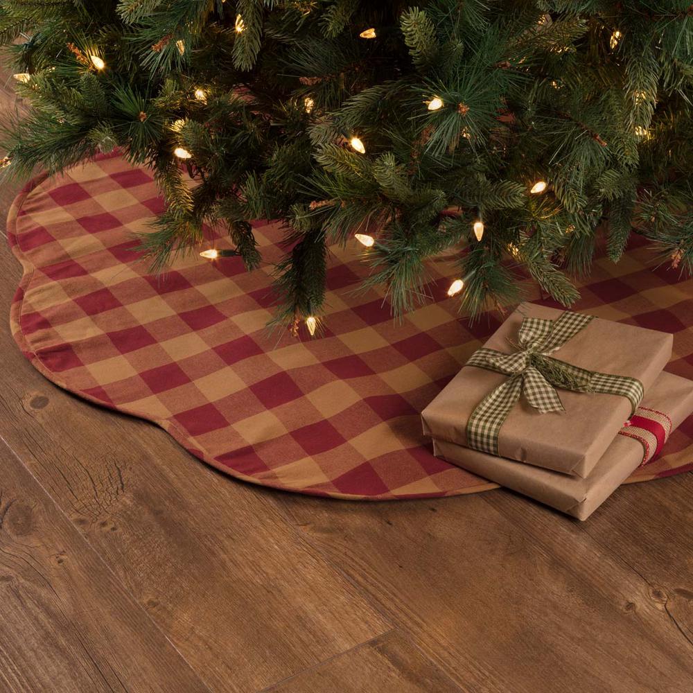 Vhc Brands 48 In Burgundy Check Red Primitive Christmas Decor