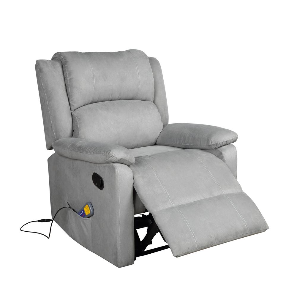 Merax Grey Power Massage Reclining Chair With Heat And Massage
