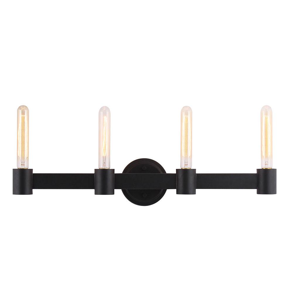 Eglo Broyles 4 Light Matte Black Vanity 204556a The Home Depot Eglo Broyles 4 Light Matte Black Vanity