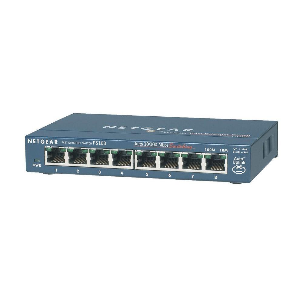 Netgear 8Port 10/100MBPS SwitchFS108NA The Home Depot