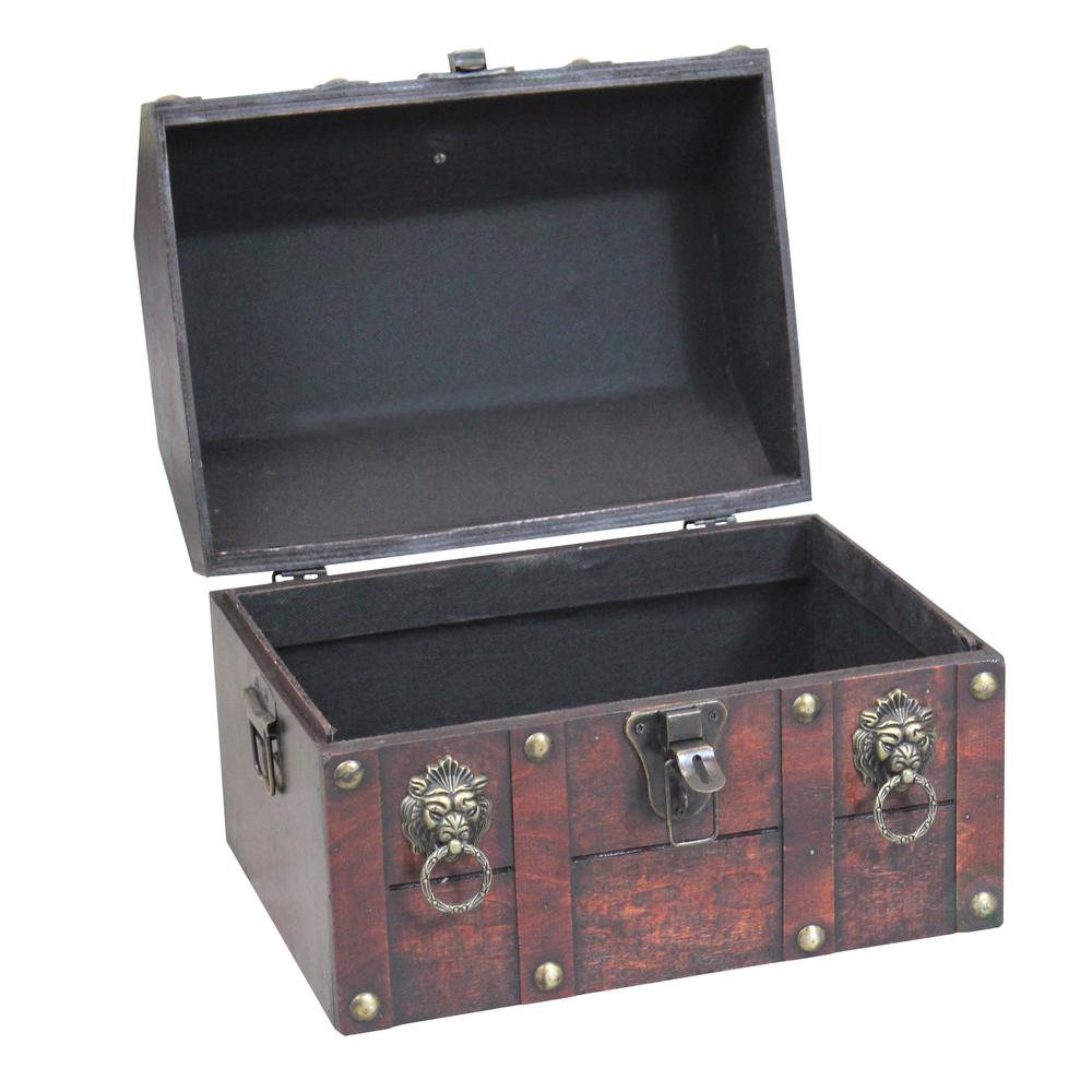 small wooden chest with lock