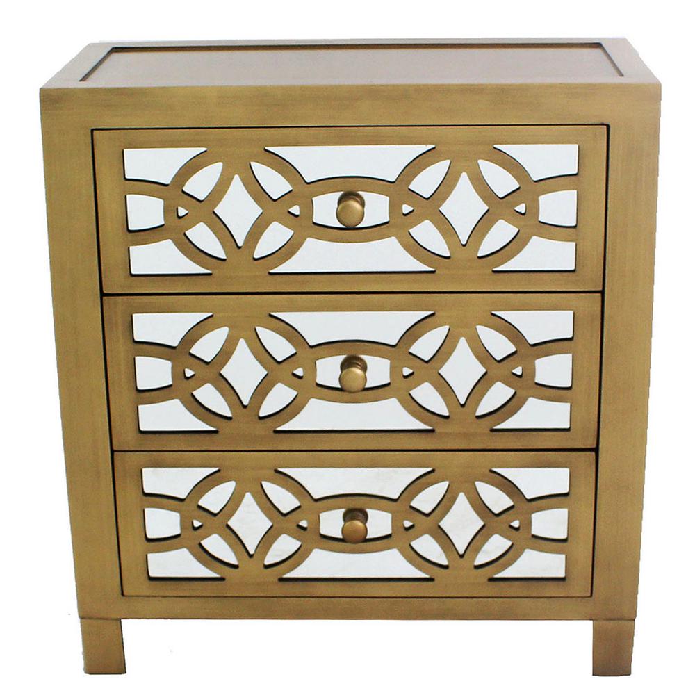 River of Goods Glam Slam 3 Drawer Mirrored Chest