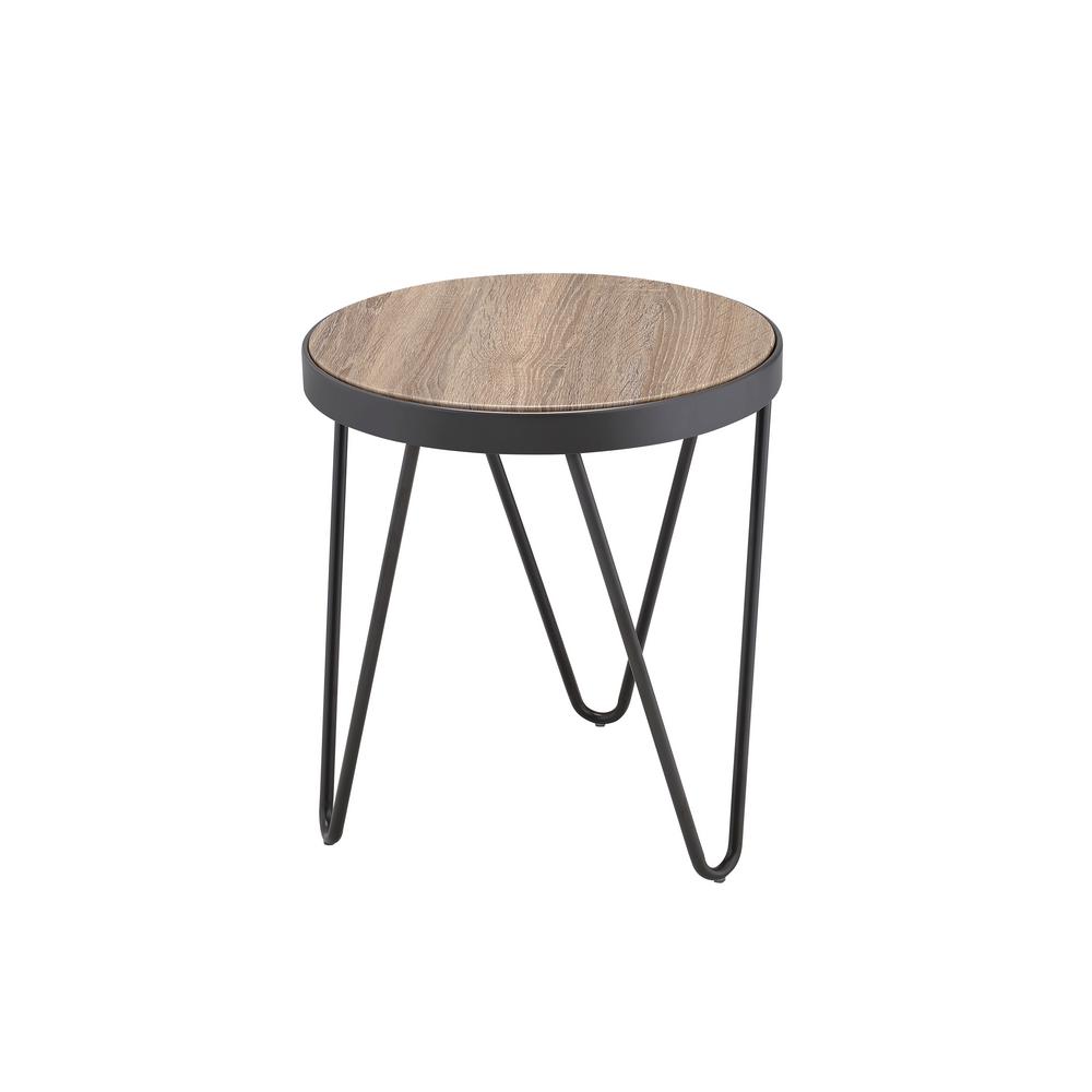 ACME Bage Weathered Gray Oak End Table81737 The Home Depot