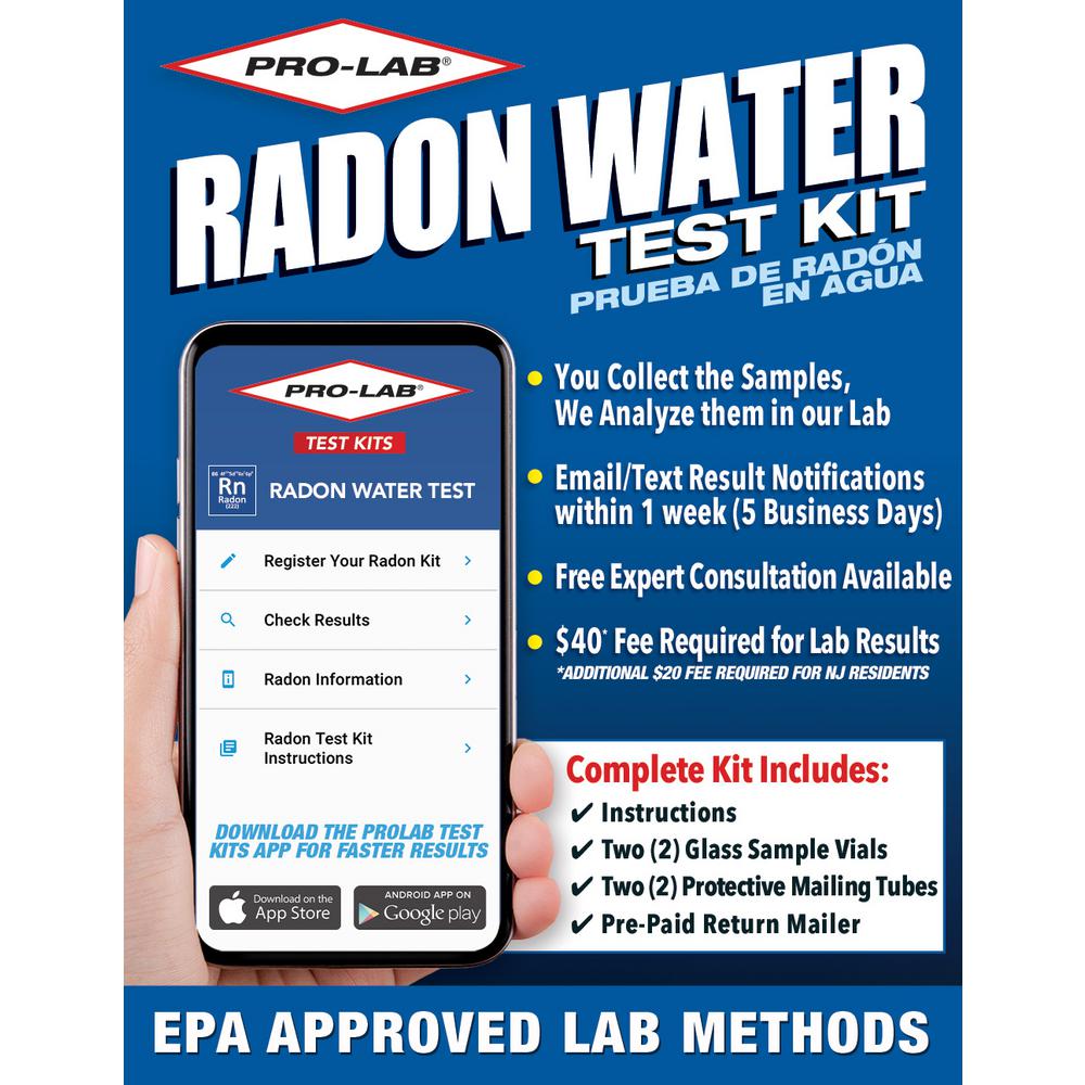 Pro Lab Radon In Water Test Kit Rw103 The Home Depot