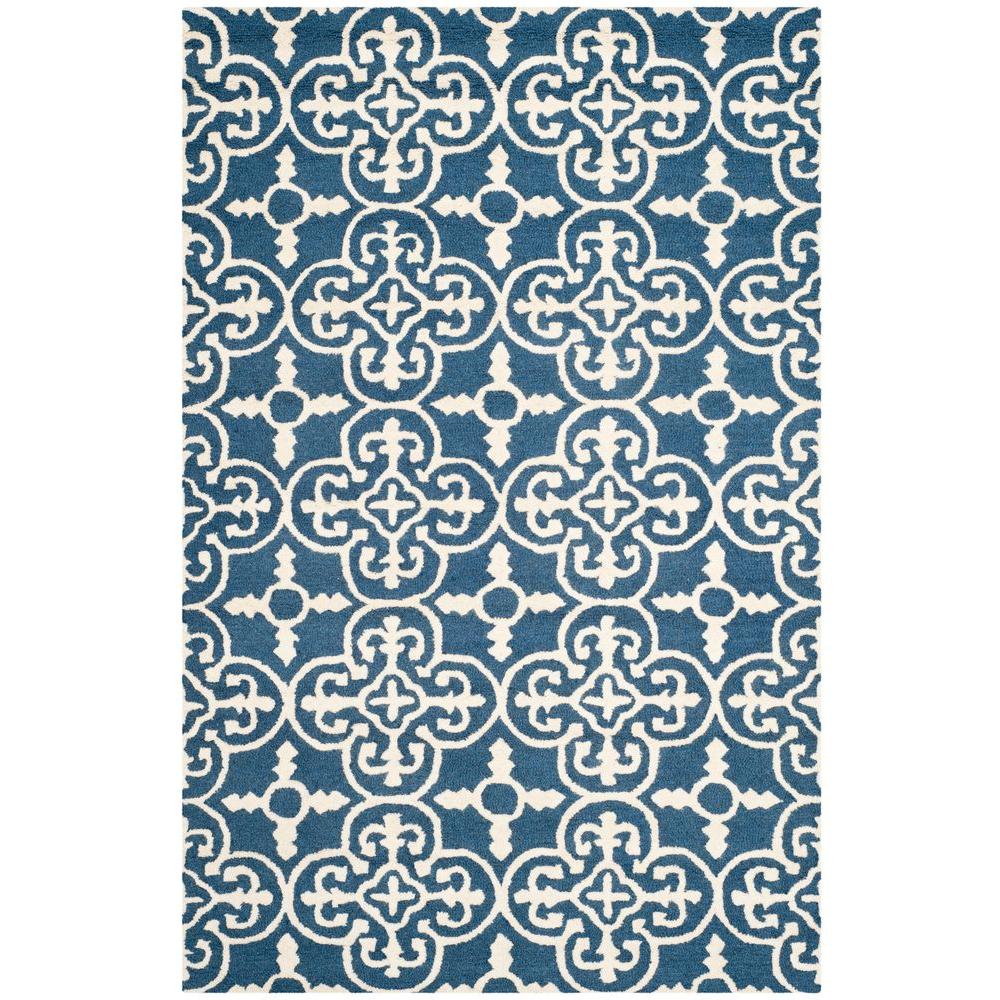 Safavieh Cambridge Navy Ivory 6 Ft X 9 Area Rug Cam133g Safavieh Cambridge Navy Ivory 6 Ft X 9 Area Rug