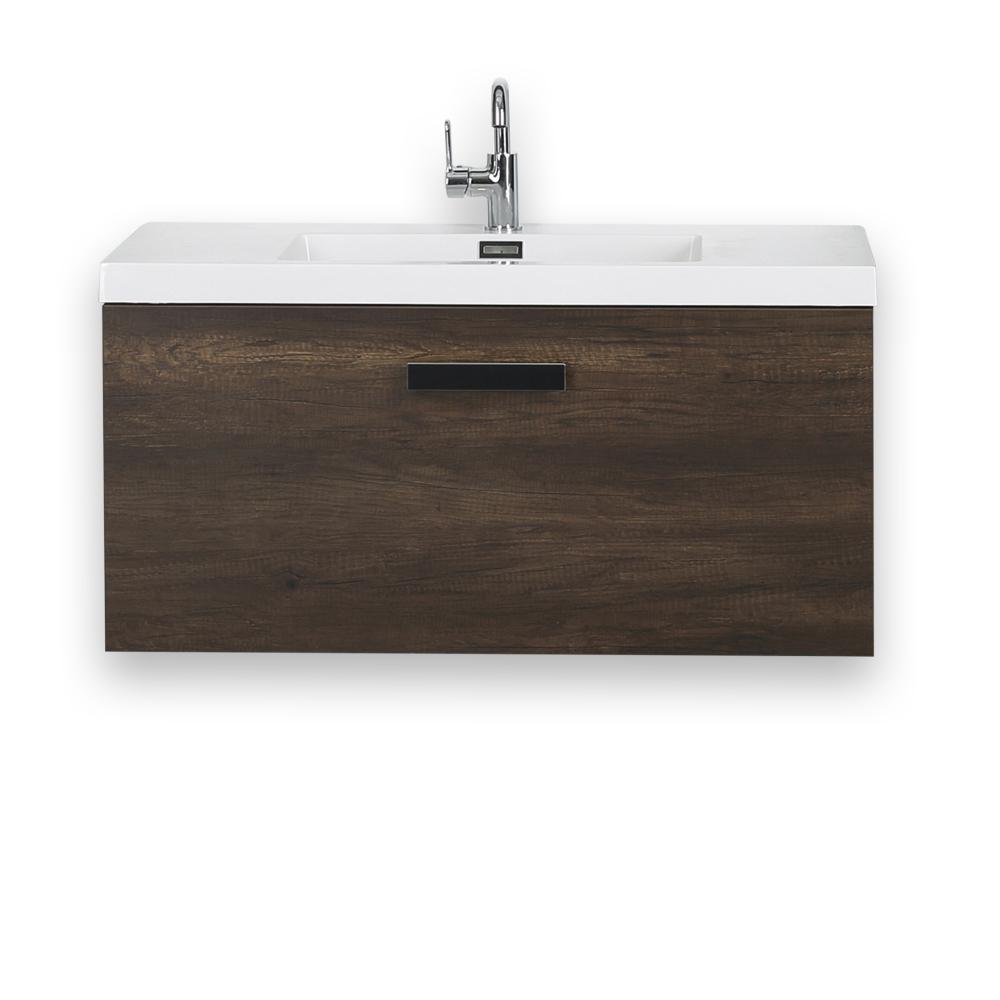 Streamline 39 4 In W X 18 3 H Bath Vanity Brown With Resin Top White Basin Streamline 39 4 In W X 18 3 H Bath Vanity Brown With Resin Top White Basin