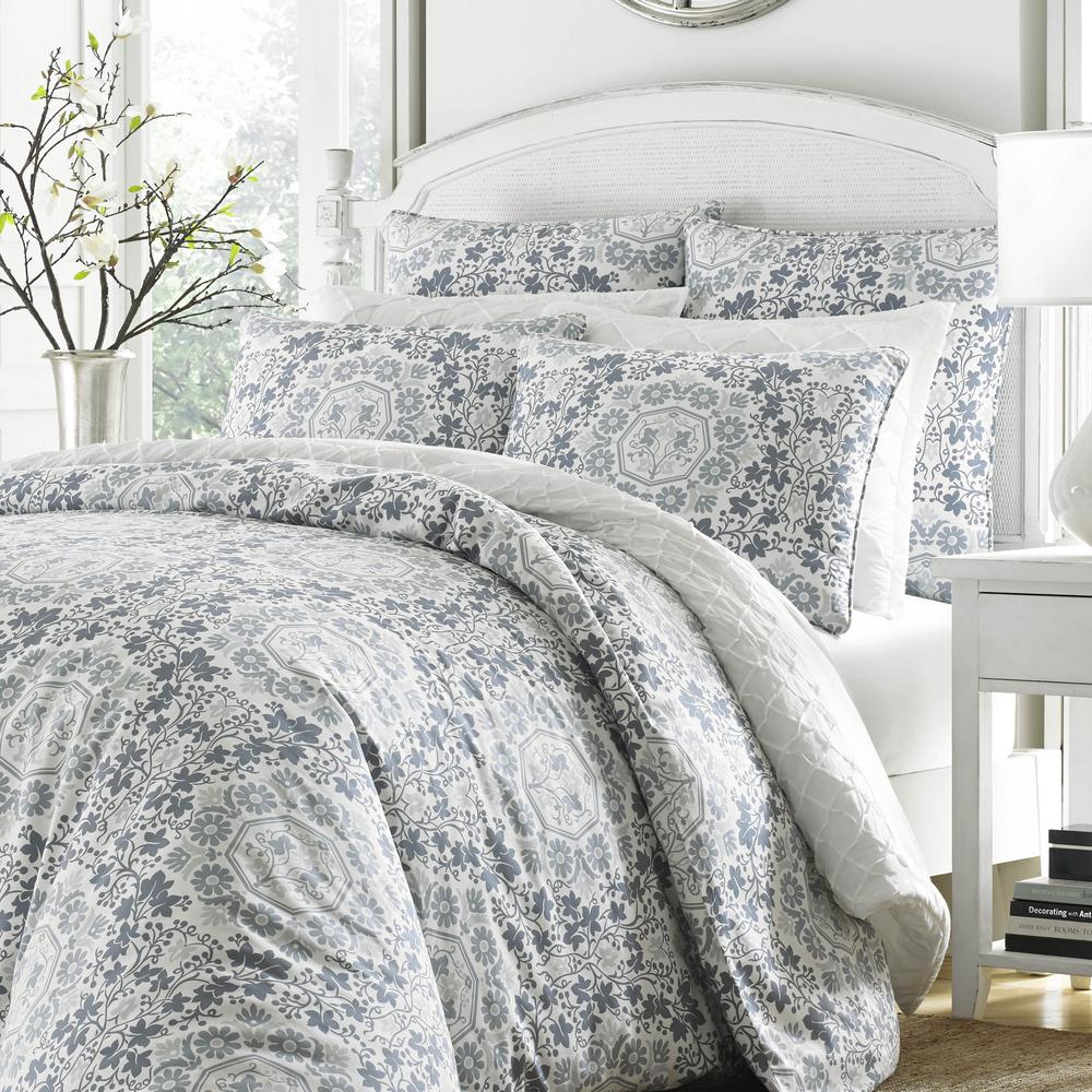 Stone Cottage Caldecott 3 Piece Pastel Blue Floral King Duvet