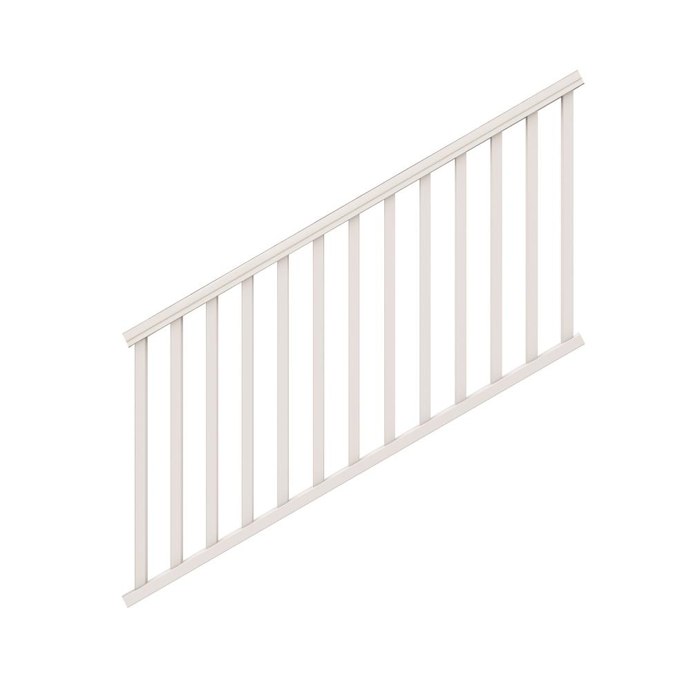 Veranda Traditional 8 ft. x 36 in. White PolyComposite Stair Rail Kit without Brackets-73044480 ...