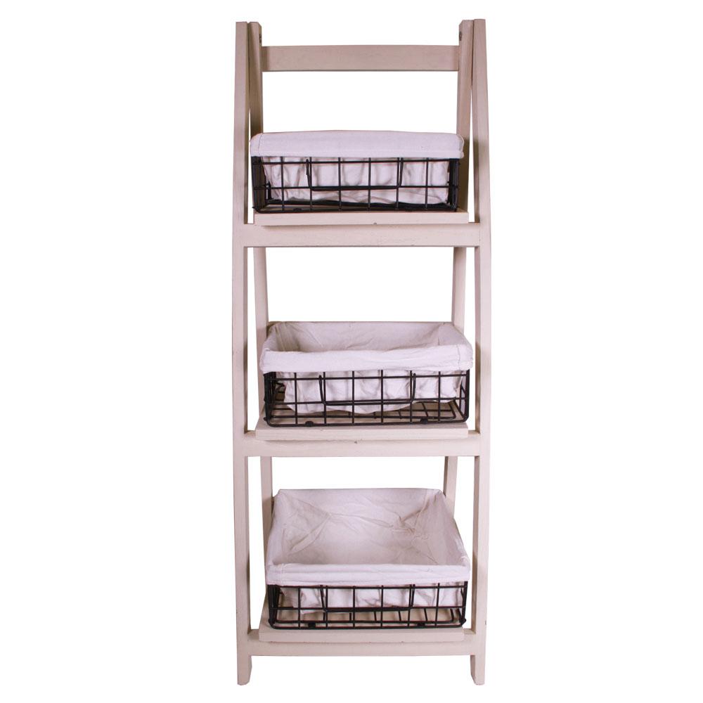 Jia Home 13 8 In X 36 Foldable Wood Shelf With 3 Metal Foldable Wood Shelf With 3 Metal