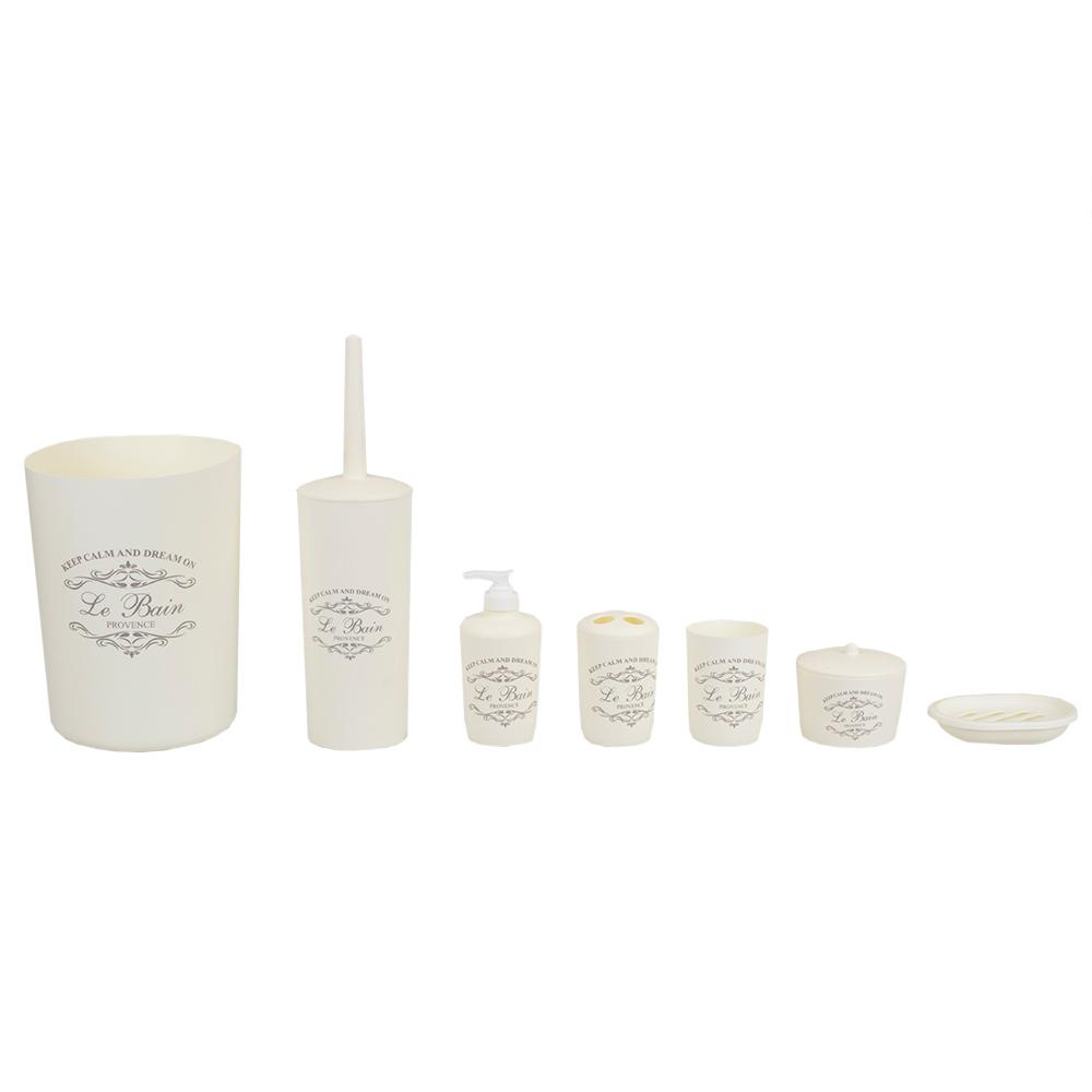 Home Basics Paris 7 Piece Bath Accessory Set In Beige Ba41543 Paris 7 Piece Bath Accessory Set