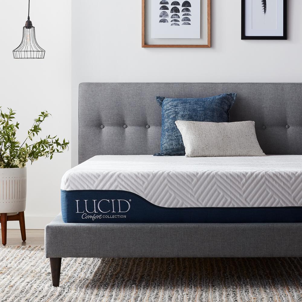 Lucid Comfort Collection Gel & Aloe Vera 10" Hybrid Memory Foam Mattress - Queen