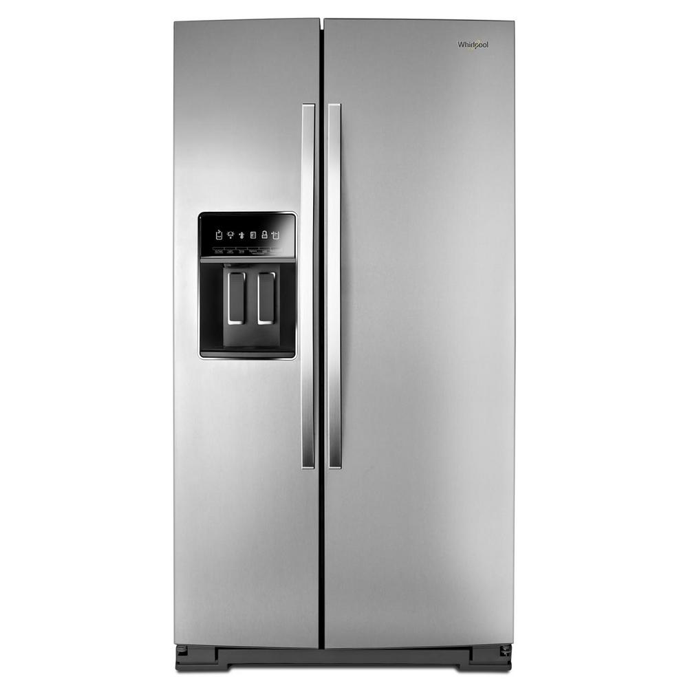 Customer Reviews Whirlpool 21 7 Cu Ft Side By Side Refrigerator Monochromatic Stainless Steel Wrs312snhm Best Buy