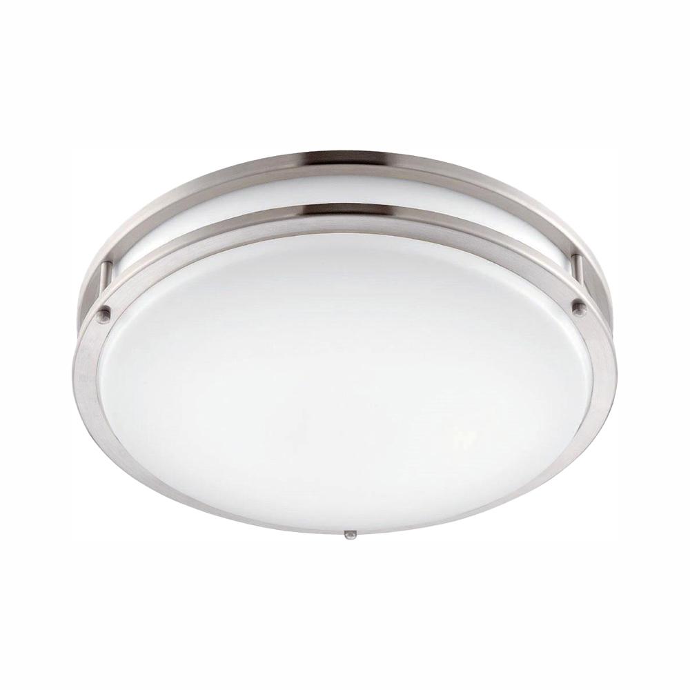 Envirolite 14 In Brushed Nickel White Led Ceiling Low Profile