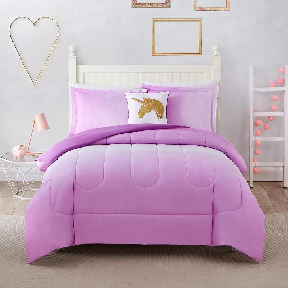 Jada Ombre 4 Piece Pink Full Comforter Set Jadasldpnk F The Home Depot Jada Ombre 4 Piece Pink Full Comforter Set