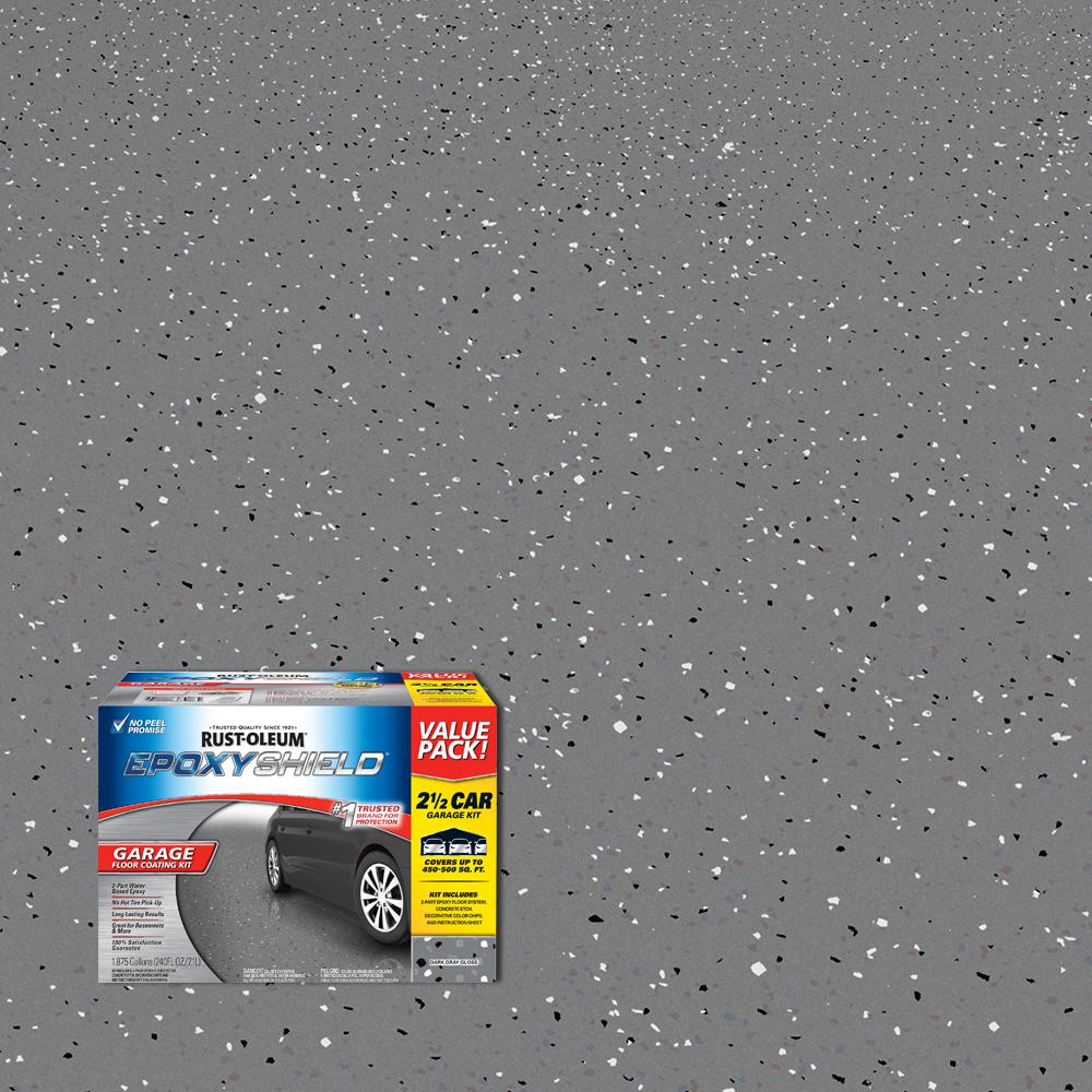 Rust Oleum Epoxyshield 240 Oz Dark Gray Gloss 2 5 Car Garage