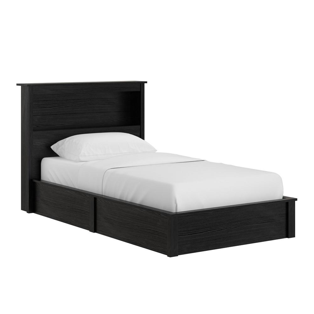 Ameriwood River Layne Black Oak Twin Bed And Headboard 5766325com River Layne Black Oak Twin Bed And Headboard