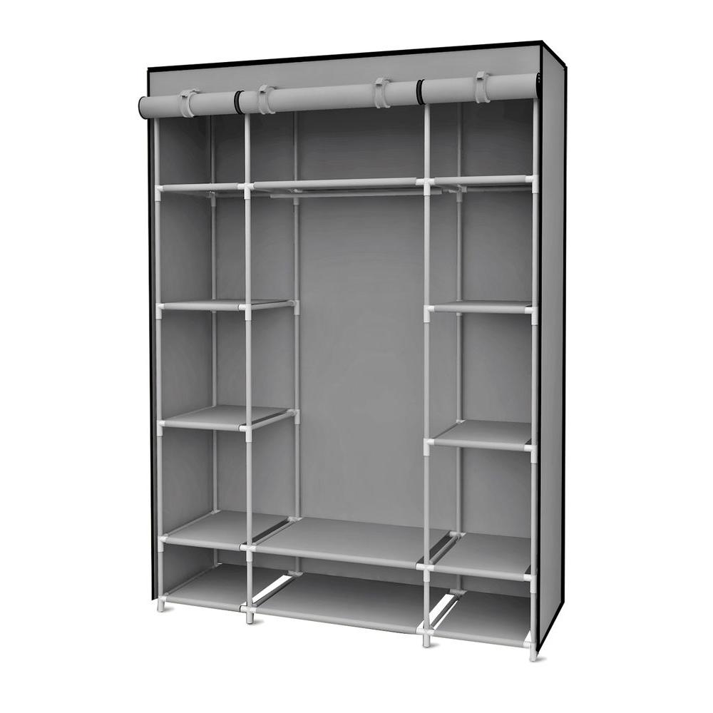 Gray Garment Racks Portable Wardrobes Closet Storage