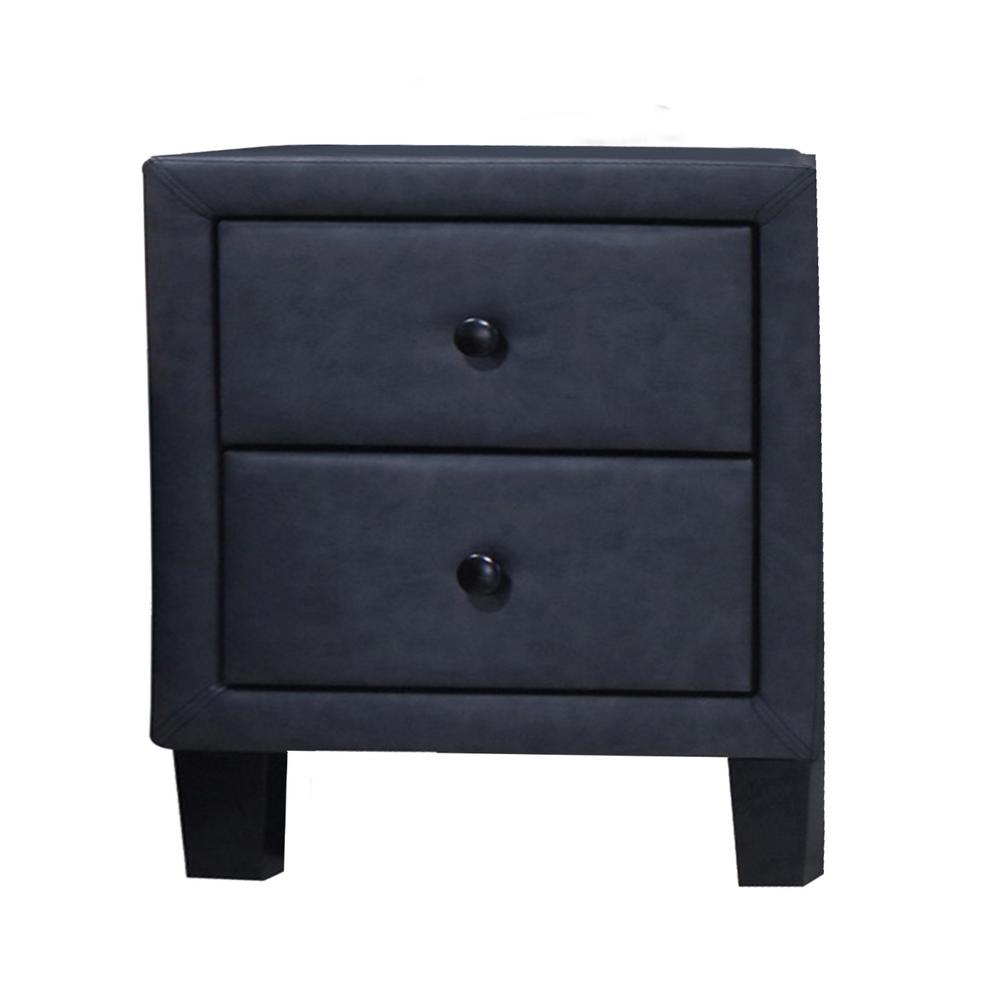 Amelia 2-Drawer 22 in. x 16 in. x 22 in. Espresso Rubber Wood ...