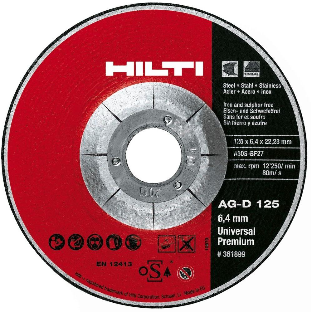 Hilti 4-1/2 In. X 1/4 In. X 7/8 In. Type 27 Grinding Wheel Universal ...