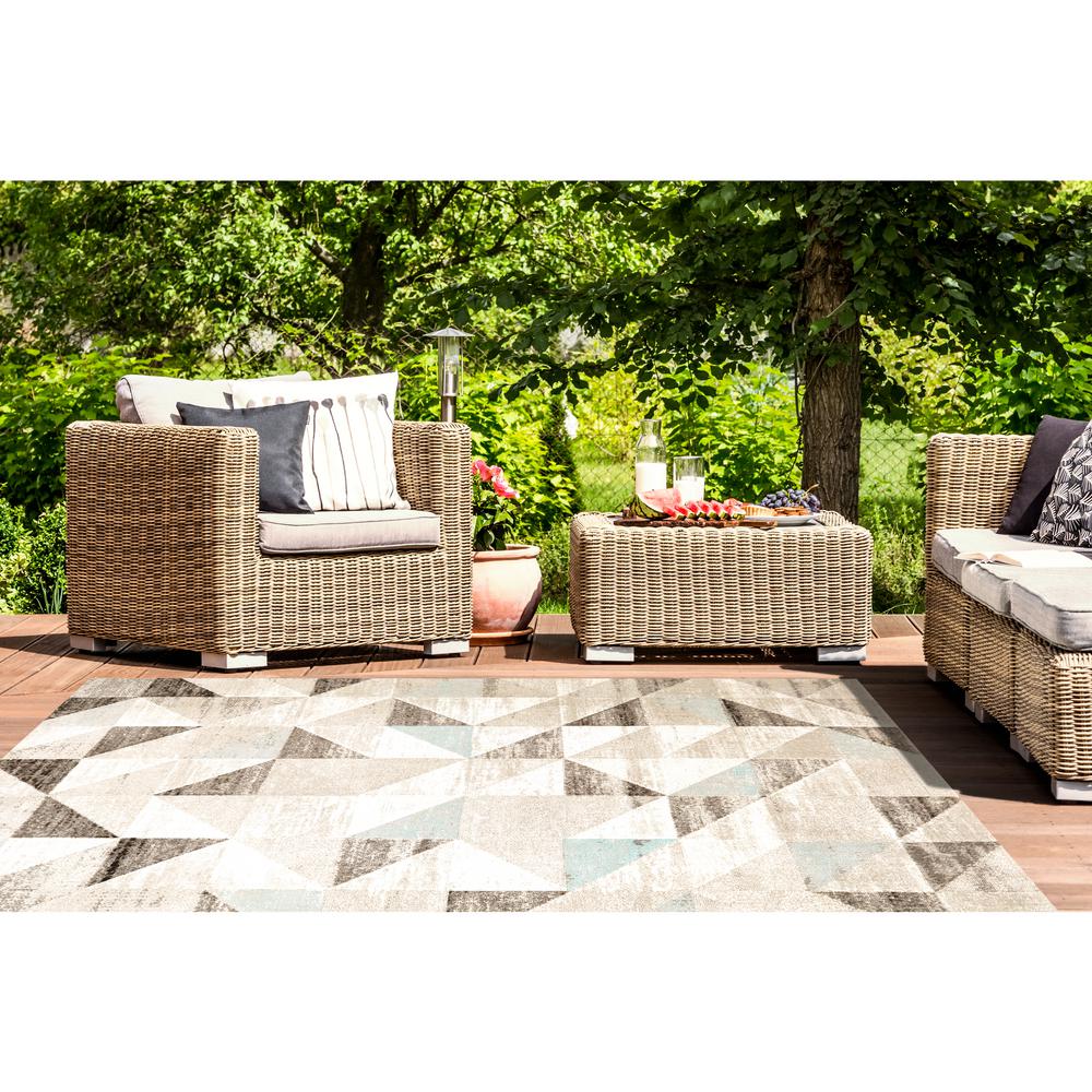 Nicole Miller Patio Sofia Gray Blue 7 Ft 9 In X 10 Ft 2 In