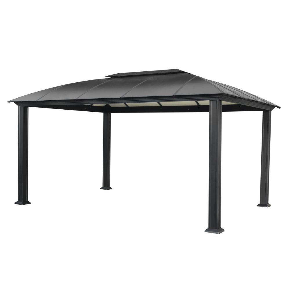 Paragon 12 Ft X 16 Aluminum Hard Top Gazebo Gzxl The Home Depot Paragon 12 Ft X 16 Aluminum Hard Top Gazebo