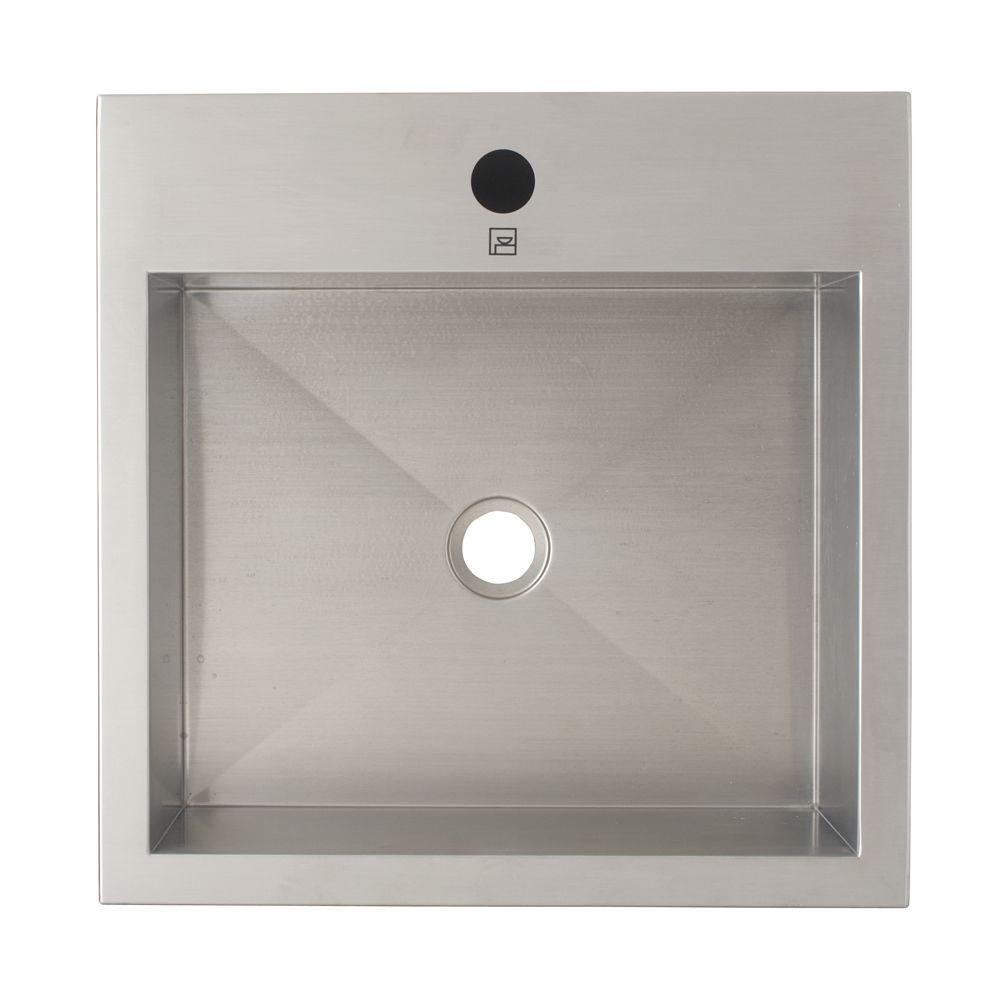 Decolav Crofton Series Modern Vessel Sink In Brushed Stainless Steel Decolav Crofton Series Modern Vessel Sink In Brushed Stainless Steel
