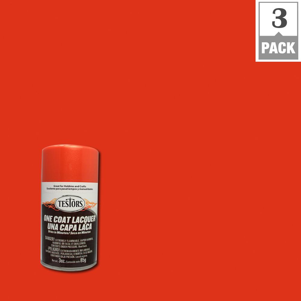 Testors 3 oz. Flaming Orange Lacquer Spray Paint (3Pack)1840MT The Home Depot