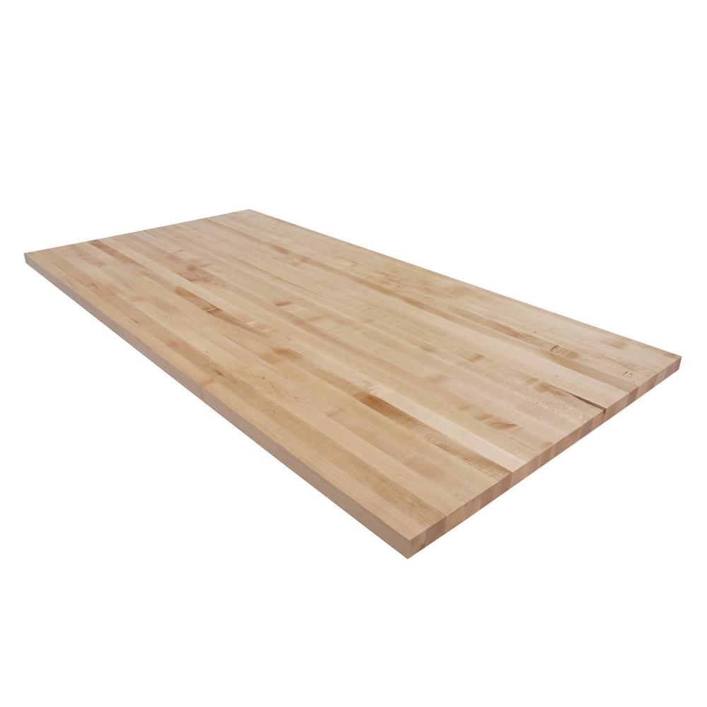 Swaner Hardwood Finished Maple 7 Ft. L X 36 In. D X 1.75 In. T Butcher ...